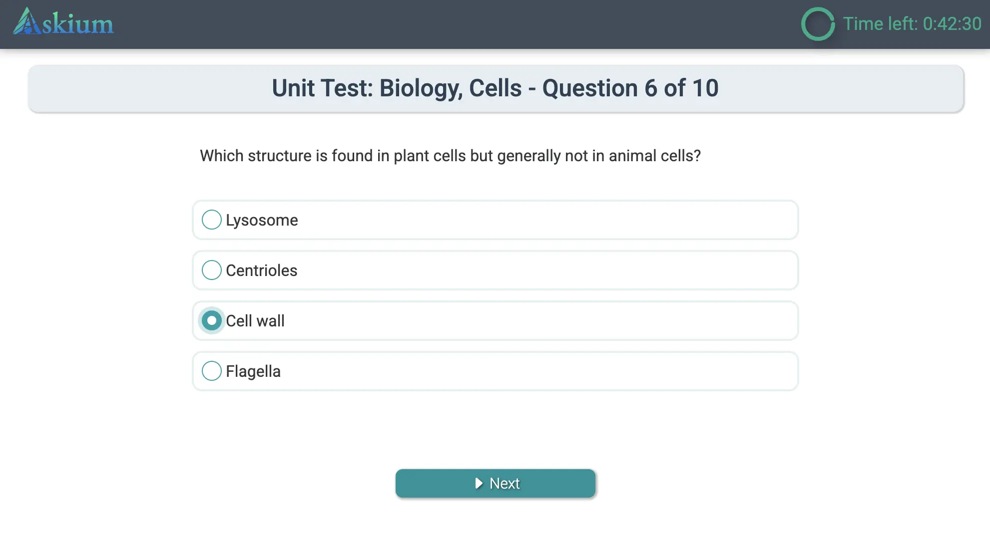 Participant answering a question