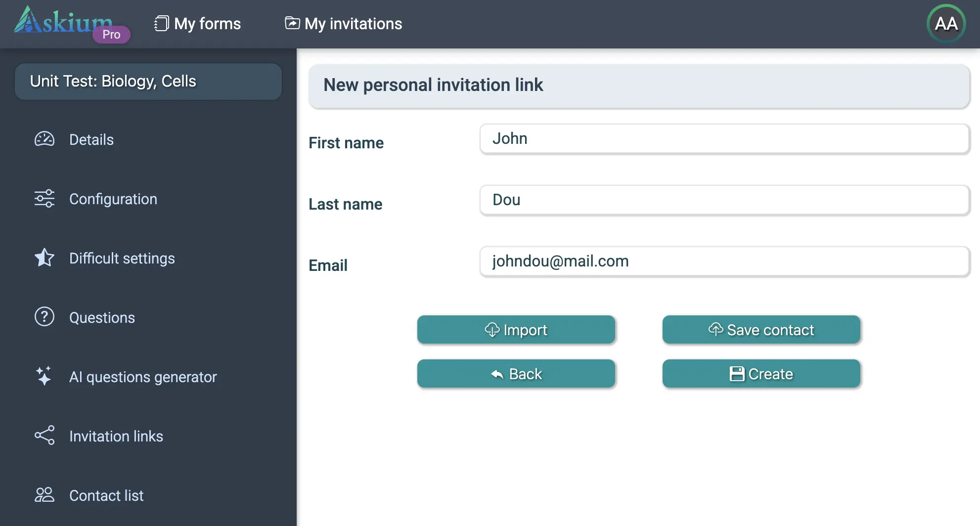 Create ticket form