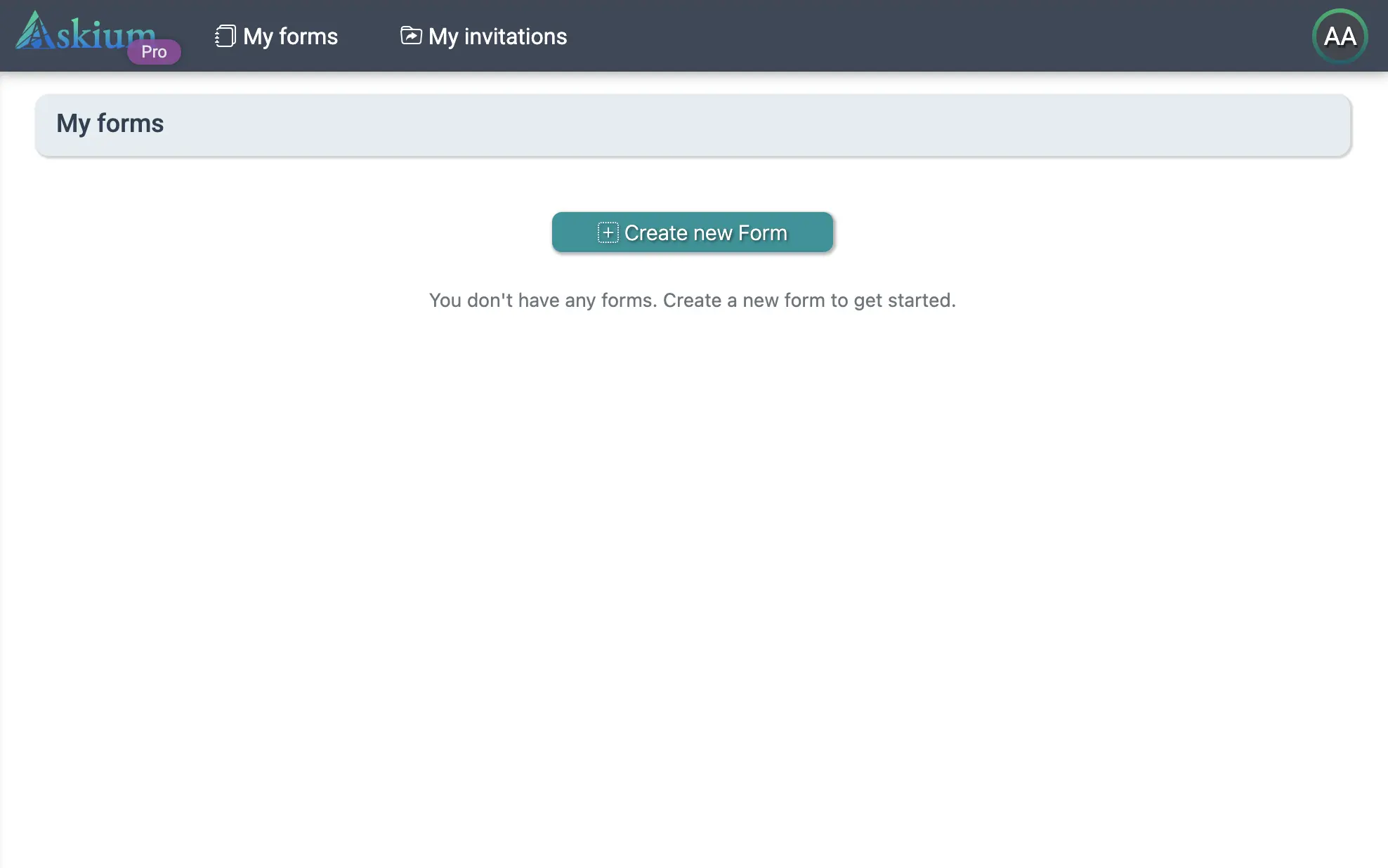 Create form button