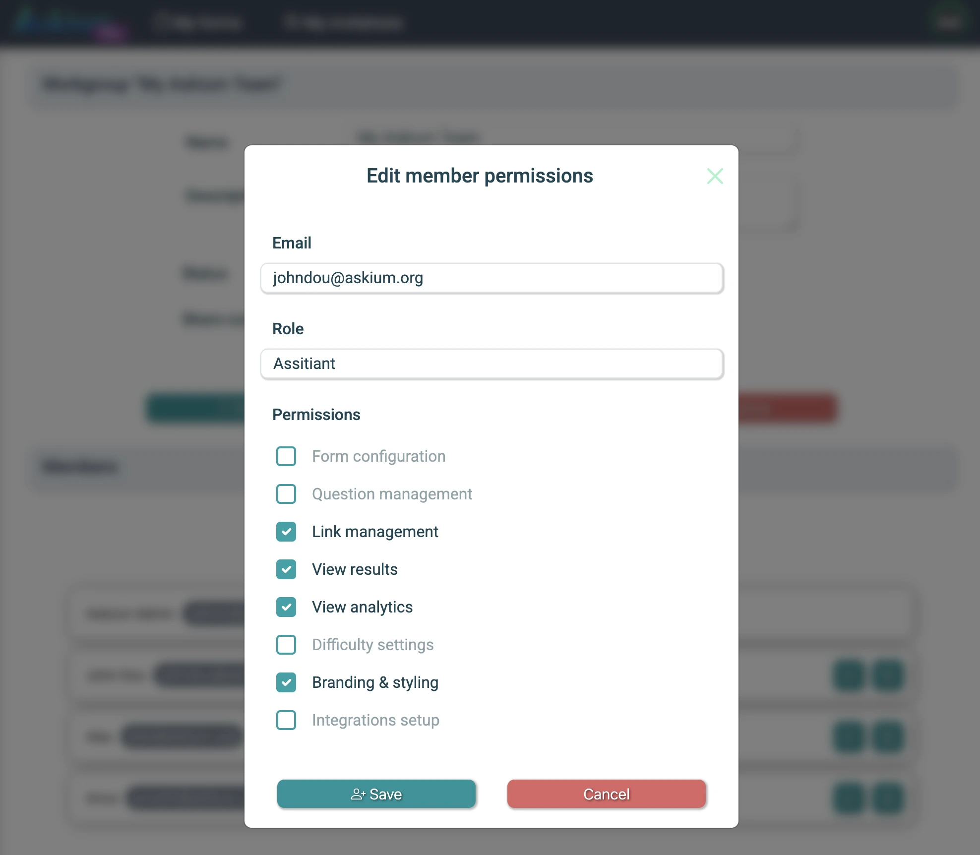 Member permissions