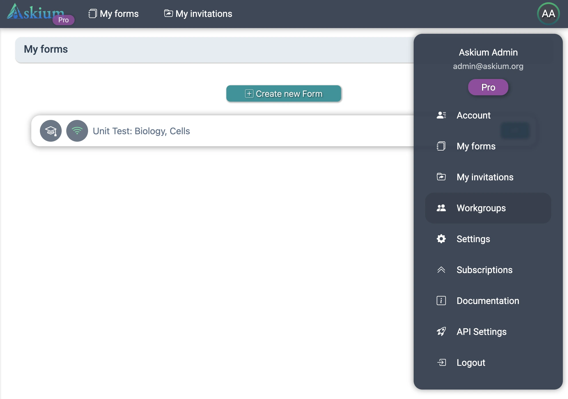 Workgroups link